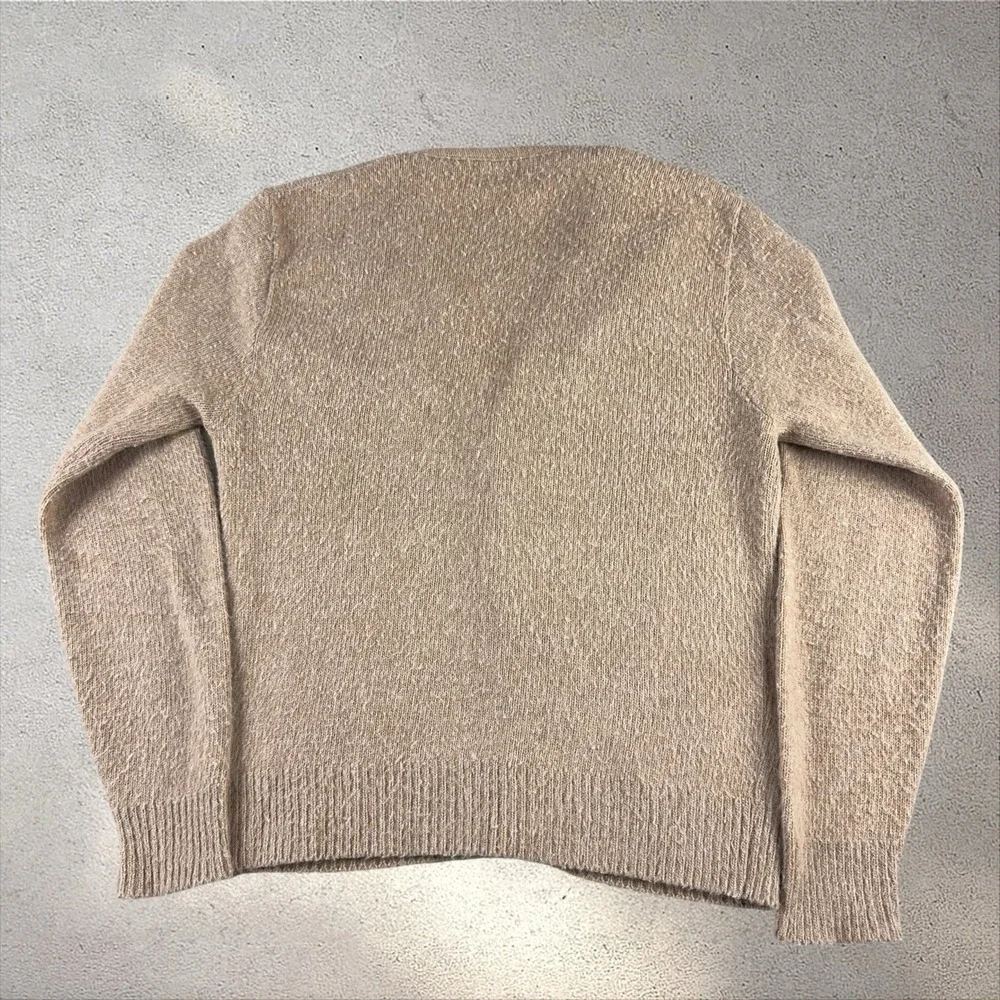 Vintage Sears Kings Road Cardigan Men's Large Tan Mohair Blend? 70s Cobain